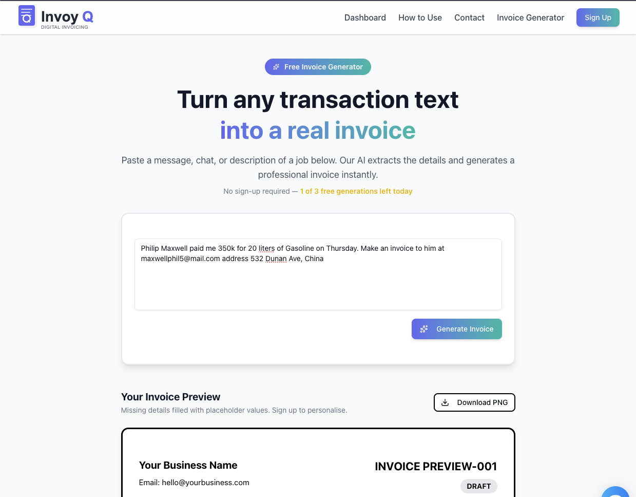 InvoyQ AI Invoice Generator